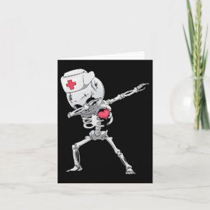 Dabbing-Skelett-Krankenschwester Röntgen-Halloween Karte