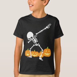 Dabbing-Skelett-Kürbisfeld-Halloween-Gruselig T-Shirt