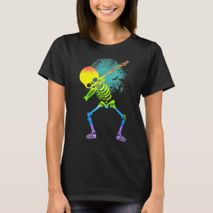 Dabbing Skelett Lgbt Stolz Gay Halloween Mit Moo T-Shirt