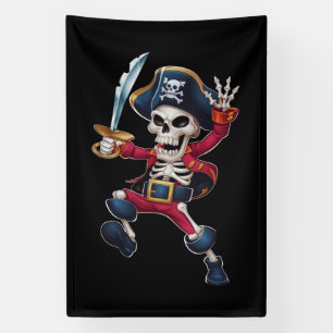 Dabbing-Skelett-Pirat-Halloween-Kinder-Jolly-Roger Banner