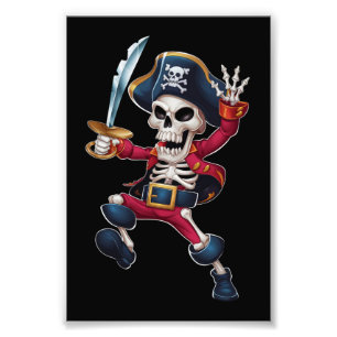 Dabbing-Skelett-Pirat-Halloween-Kinder-Jolly-Roger Fotodruck