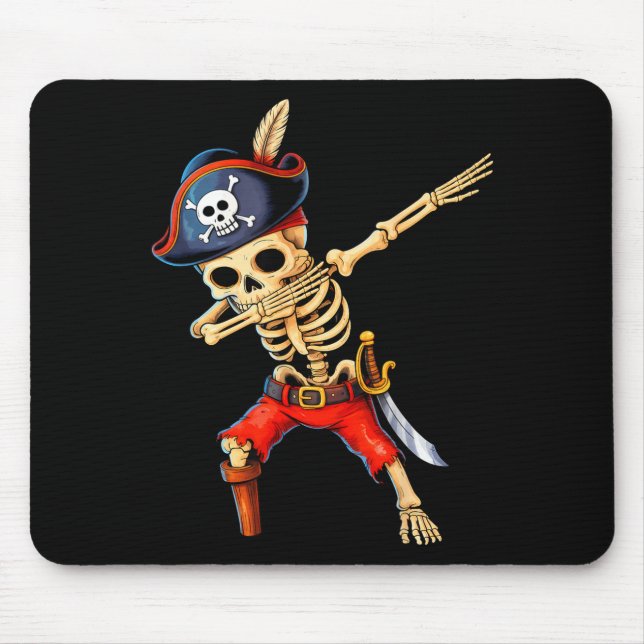 Dabbing-Skelett-Pirat-Halloween-Kinderkostüm Mousepad (Vorne)