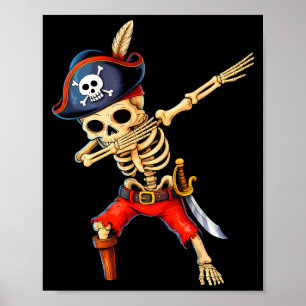 Dabbing-Skelett-Pirat-Halloween-Kinderkostüm Poster