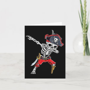 Dabbing-Skelett-Pirat Lustiger Halloween-Kinder-Jo Karte