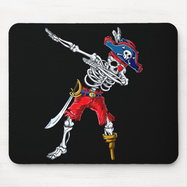 Dabbing-Skelett-Pirat  Mousepad (Vorne)