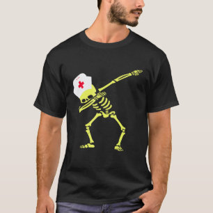 Dabbing-Skelett Radioaktive Krankenschwester Hallo T-Shirt