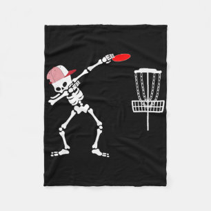 Dabbing-Skelett trägt Hut Disc-Golf-Spieler Hallow Fleecedecke