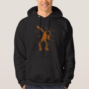 Dabbing Skelett und Fledermäuse glühen Halloween K Hoodie