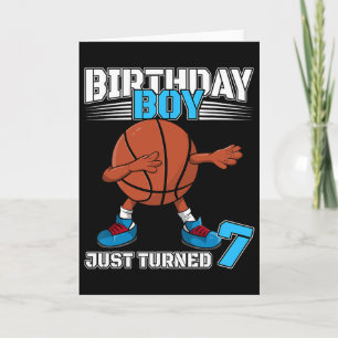 Dabbing Sketll 7. Geburtstag Junge 7 Jahre alte Ju Karte