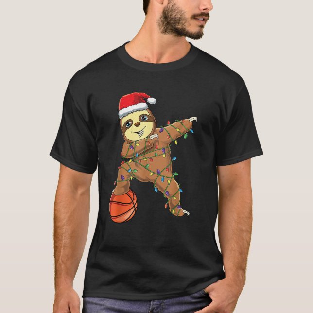 Dabbing Sloth Dab Basketball Player Boys Niedlich  T-Shirt (Vorderseite)