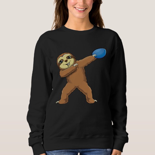 Dabbing Sloth Dab Disc Golf  Girls Womens Sweatshirt (Vorderseite)