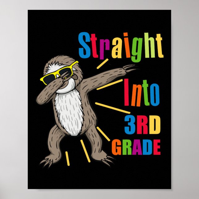 Dabbing Sloth direkt in die dritte Stufe Poster (Vorne)