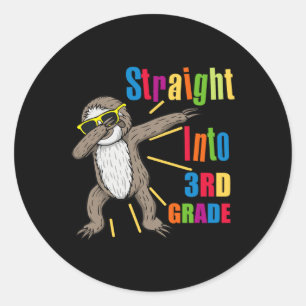 Dabbing Sloth direkt in die dritte Stufe Runder Aufkleber