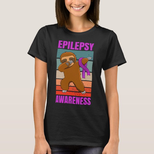 Dabbing Sloth Epilepsie Krampfanfälle Sensibilisie T-Shirt (Vorderseite)