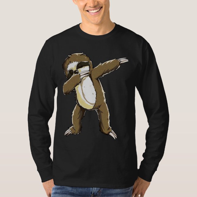 Dabbing Sloth Funny Lazy Sloth Dab T-Shirt (Vorderseite)
