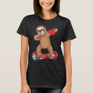 Dabbing Sloth Riding Hoverboard Kinder Skater Vale T-Shirt