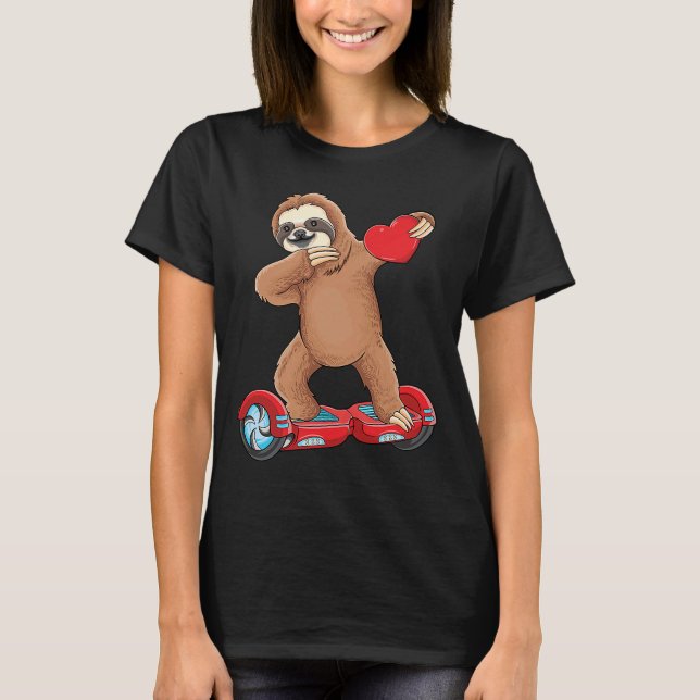 Dabbing Sloth Riding Hoverboard Kinder Skater Vale T-Shirt (Vorderseite)