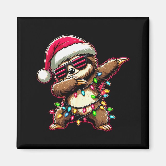 Dabbing Sloth Xmas For Kids Boys Girl Sloth Lover  Magnet (Vorne)
