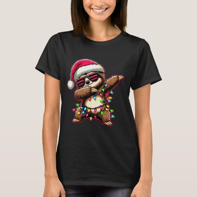 Dabbing Sloth Xmas For Kids Boys Girl Sloth Lover  T-Shirt (Vorderseite)
