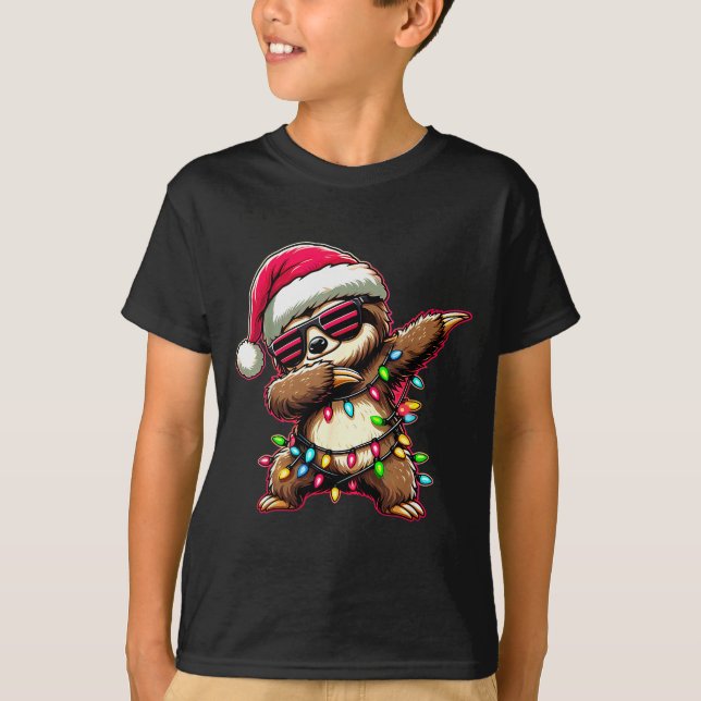 Dabbing Sloth Xmas For Kids Boys Girl Sloth Lover  T-Shirt (Vorderseite)