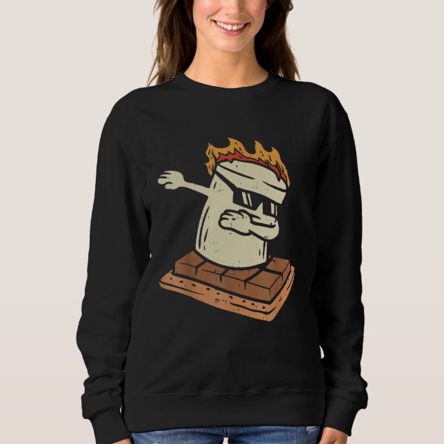 Dabbing Smore Marshmallow Niedlich Dab Dance Campi Sweatshirt (Vorderseite)