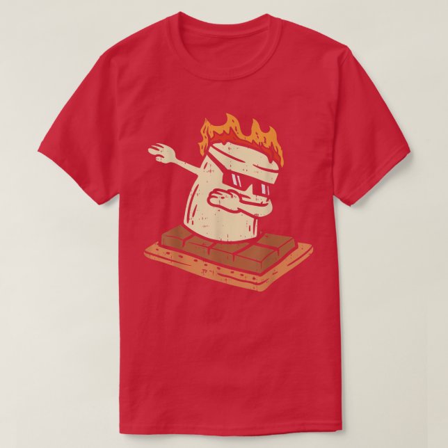 Dabbing Smore Marshmallow Niedlich Dab Dance Campi T-Shirt (Design vorne)