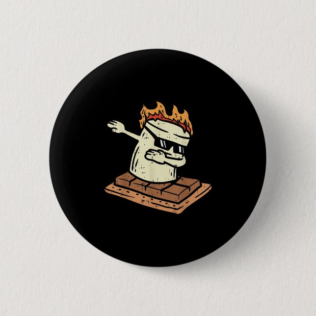 Dabbing Smore Marshmallow Süße Dab Tanz Camping C Button (Vorderseite)