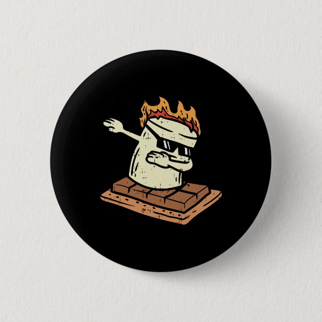 Dabbing Smore Marshmallow süße Dab Tanz Camping C Button (Vorderseite)