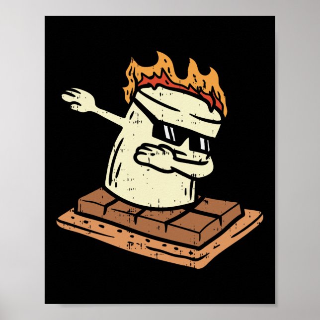 Dabbing Smore Marshmallow süße Dab Tanz Camping C Poster (Vorne)