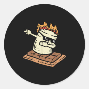 Dabbing Smore Marshmallow Süße Dab Tanz Camping C Runder Aufkleber