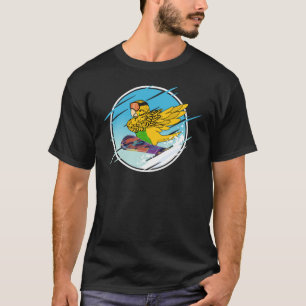 Dabbing Snowboard Parrot I Yellow Budgie Budgerigi T-Shirt