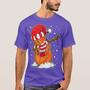 Dabbing Snowman Basketball Ball Weihnachten Weihna T-Shirt