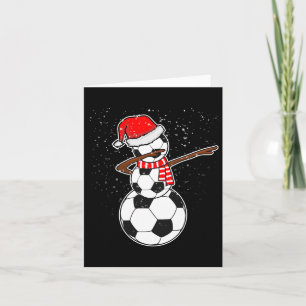 Dabbing Snowman Soccer Karte