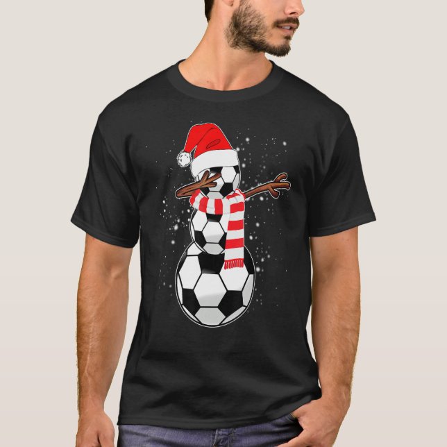 Dabbing Snowman Soccer T-Shirt (Vorderseite)