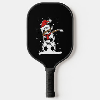 Dabbing Snowman Soccer Weihnachten Pickleball Schläger