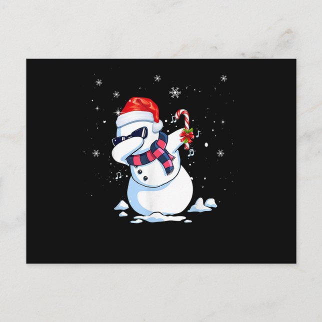 Dabbing Snowman Weihnachten.Png Ankündigungspostkarte (Vorderseite)