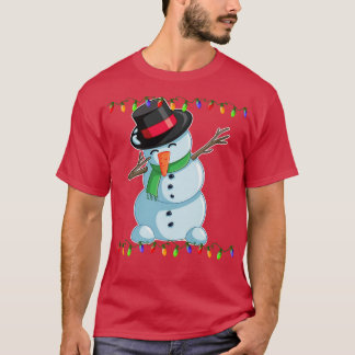Dabbing Snowman Weihnachtslichter Dab Funny Snowma T-Shirt