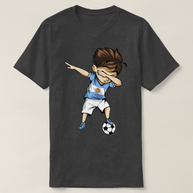 Dabbing Soccer Argentina Jersey - Argentinischer F T-Shirt (Design vorne)