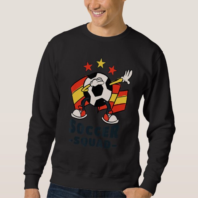 Dabbing Soccer Ball Spanish Flag Soccer Squad Sweatshirt (Vorderseite)