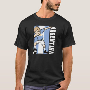 Dabbing Soccer Boy Argentina Jersey Argentinienfla T-Shirt