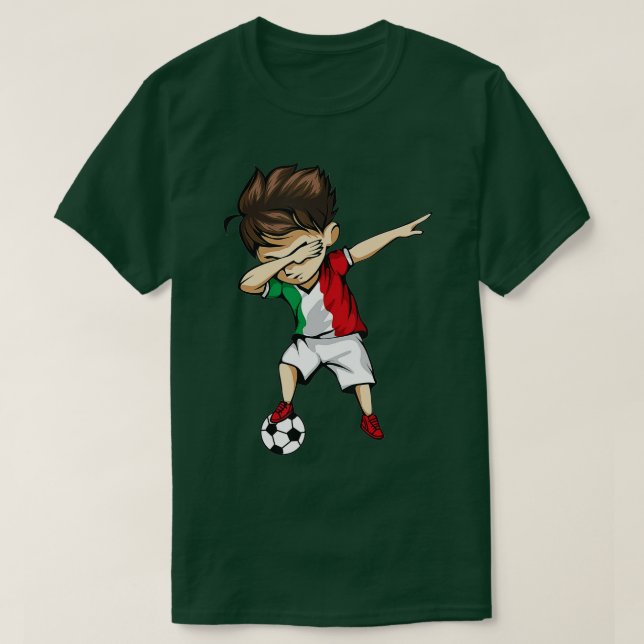 Dabbing Soccer Boy Italien Jersey - Italienischer  T-Shirt (Design vorne)