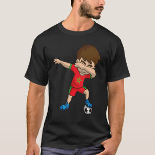 Dabbing Soccer Boy Marokko Flag Moors Peace Mooris T-Shirt