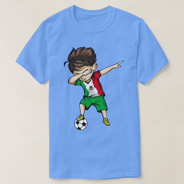 Dabbing Soccer Boy Mexico Jersey - Mexican Footba T-Shirt (Design vorne)
