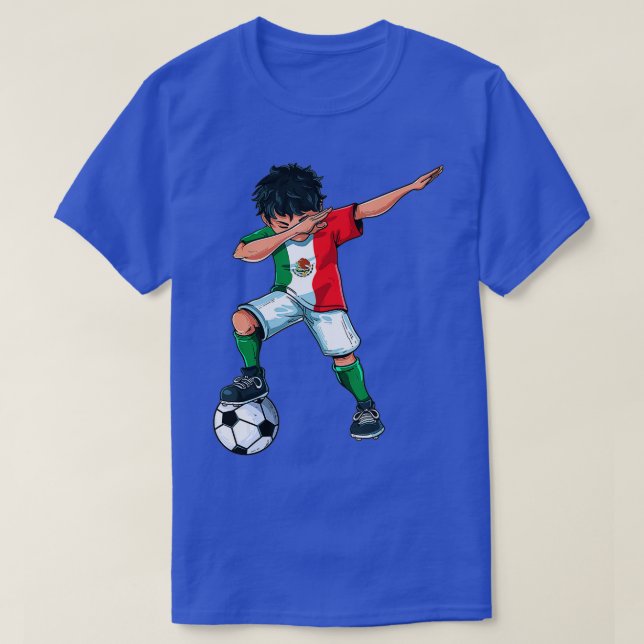 Dabbing Soccer Boy Mexico - Mexikanisches Fußballg T-Shirt (Design vorne)