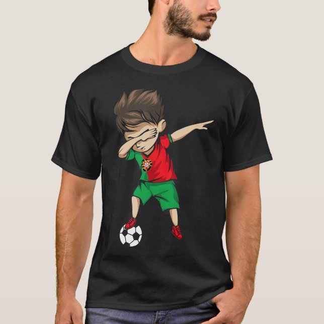 Dabbing Soccer Boy Portugal Jersey Portugal T-Shirt (Vorderseite)
