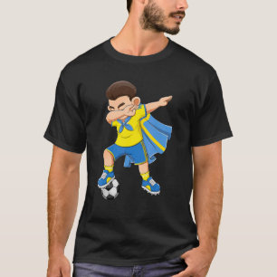 Dabbing Soccer Boy Schweden Fußballflagge Kinder T-Shirt