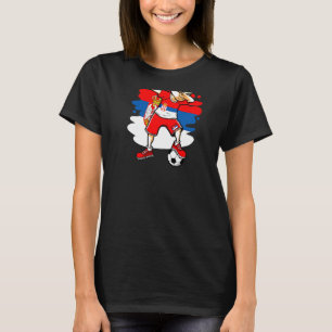 Dabbing Soccer Boy Serbia Jersey Serbischer Fußbal T-Shirt
