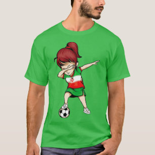 Dabbing Soccer Girl Iran Jersey - Iranischer Fußba T-Shirt