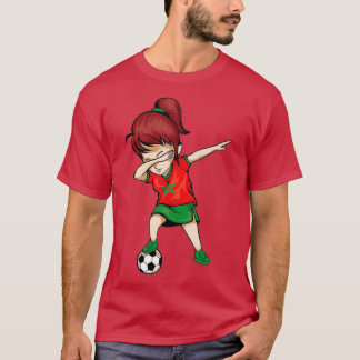 Dabbing Soccer Girl Marokko Jersey - Marokkanische T-Shirt