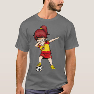 Dabbing Soccer Girl Spanien Jersey Spanischer Fußb T-Shirt